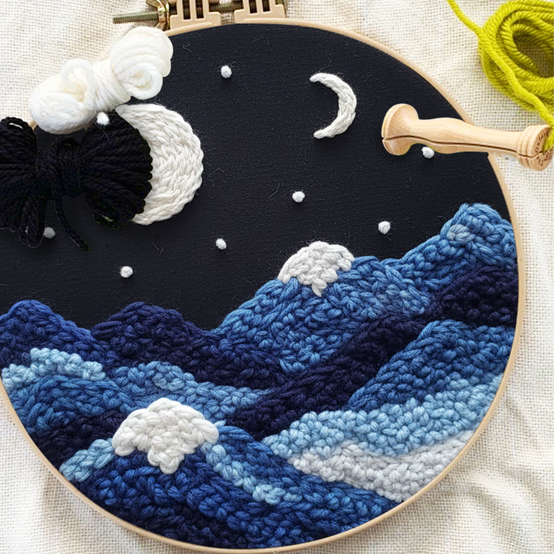 Lunar Wave Mountain Range Punch Needle Kit - Peaceful Handcraft Choice | Bedroom Vibe Enhancer - image 11