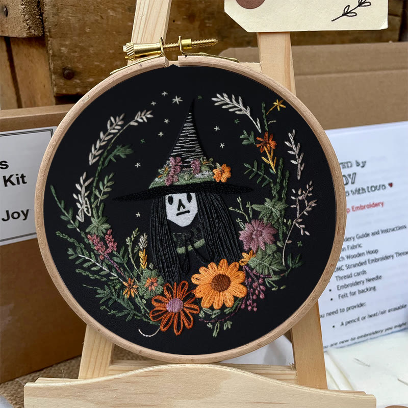 Rubbyoo Embroidery Kit - Halloween Witch | Diy Needlework For Craft Lover | Holiday Home Decor - image 5