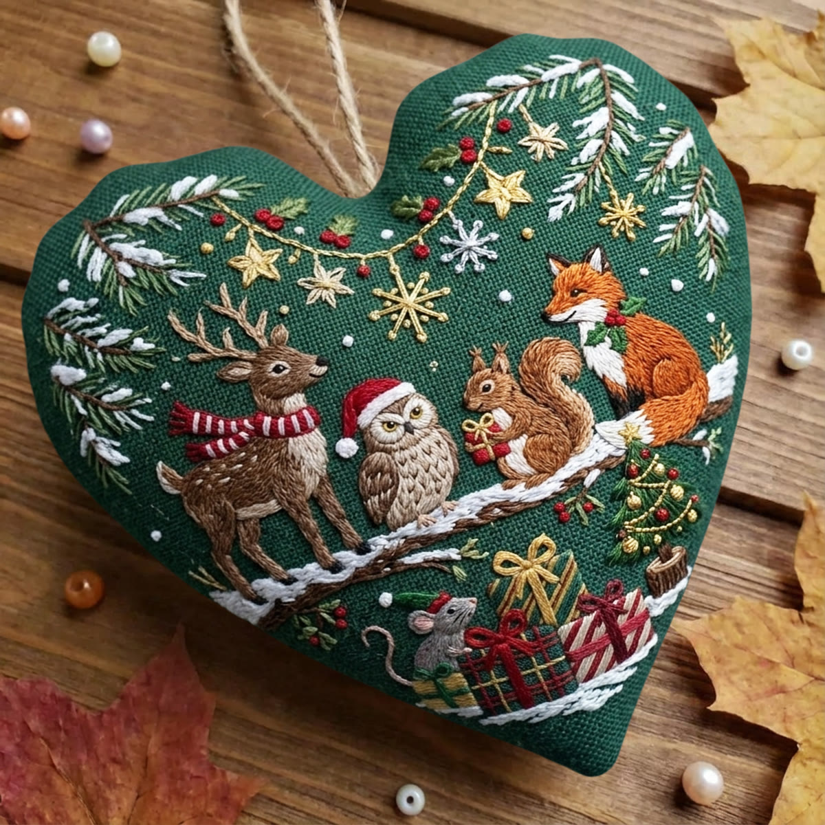 Rubbyoo Heart Embroidery Kit - Cheerful Christmas Party | Romantic Forest Landscape Art | Meaningful Gift For Cherished Togetherness - image 7