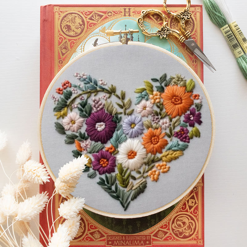 Rubbyoo Embroidery Kit - Charming Floral Heart | Beginner Handmade Craft | Diy Valentine Gift - image 11