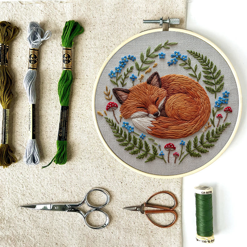 Rubbyoo Embroidery Kit - Sleeping Fox | Nature-inspired Handcrafted Art | Cozy Home Decor Piece - image 13