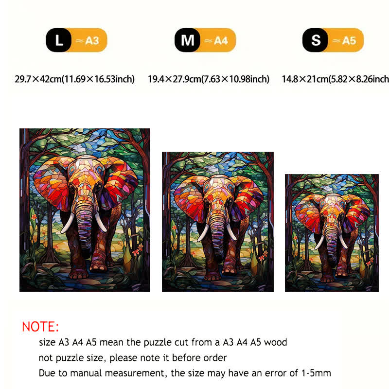 African Elephant 2- Wooden Jigsaw Puzzle