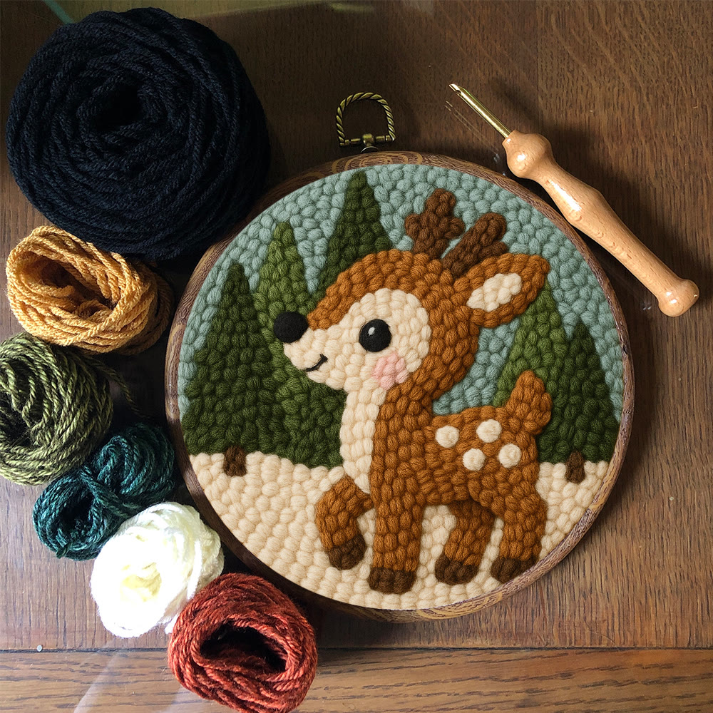 Woodland Fawn Punch Needle Kit – Novice-friendly Handcraft | Cute Hanging Ornament - image 9