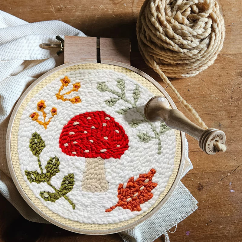Autumn Red Mushroom Punch Needle Kit - Beginner-friendly Craft | Seasonal Decor Highlight - image 7