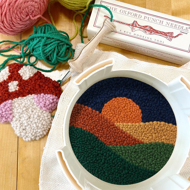 Twilight Mountain Sunset Punch Needle Kit – Elegant Handmade Decor Pendant | Newbie-easy Diy Creation - image 11