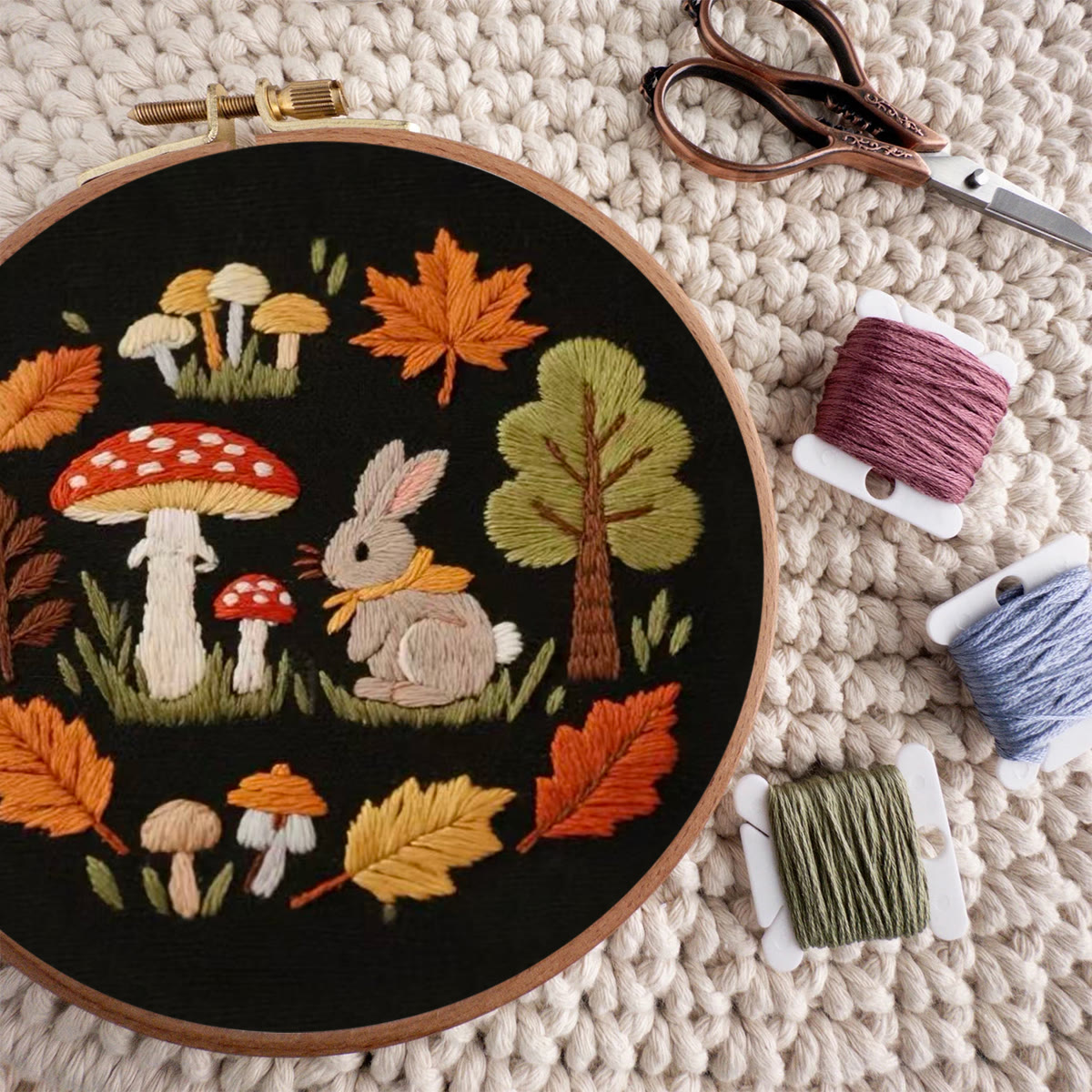 Rubbyoo Embroidery Kit - Autumn Plant | Diy Handmade Needlepoint | Nice Art For Stitch Starter - image 8