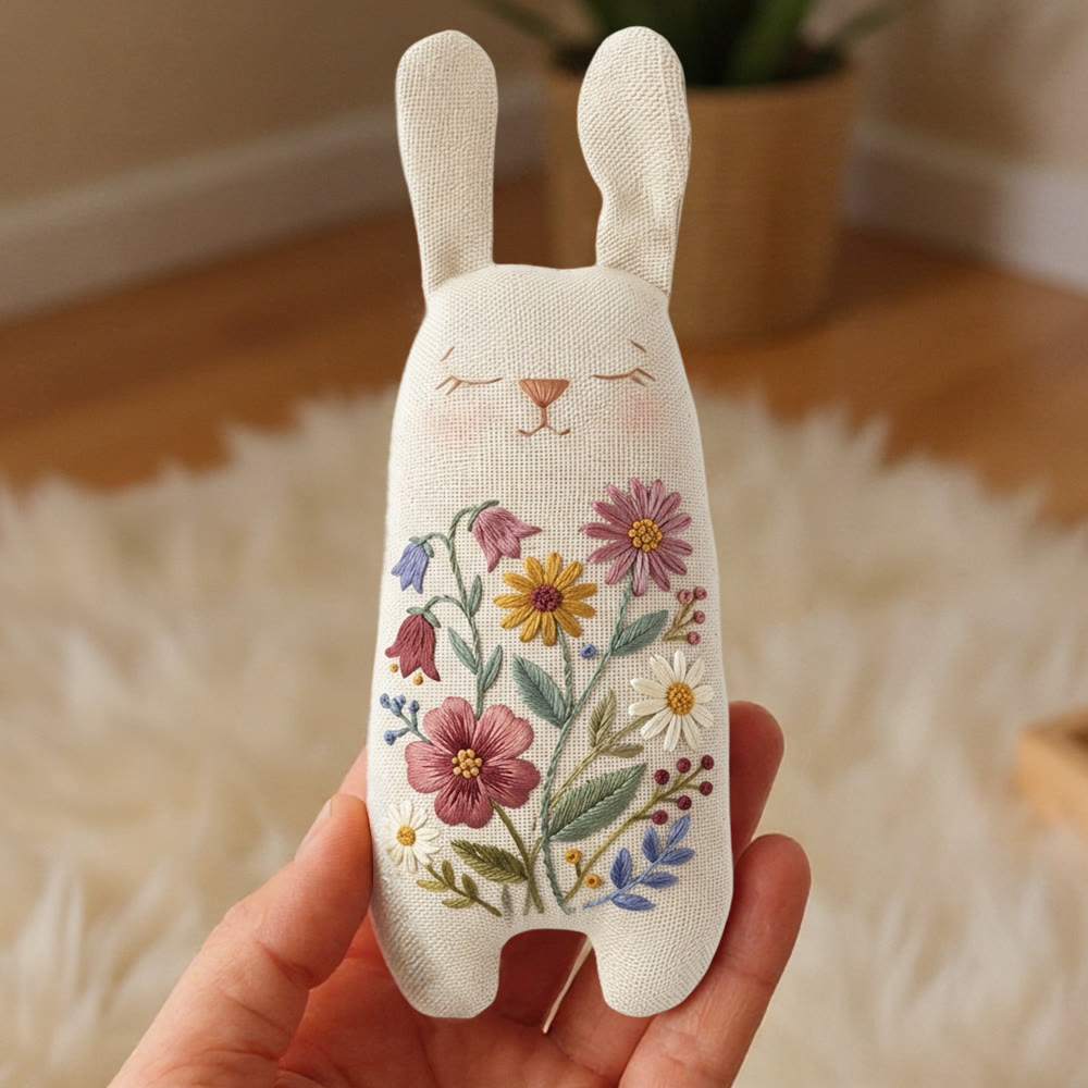 Rubbyoo Bunny Toy Embroidery Kit - Little Flower | Easy Sewing Craft | Creative Stuffed Bunny Toy - image 2
