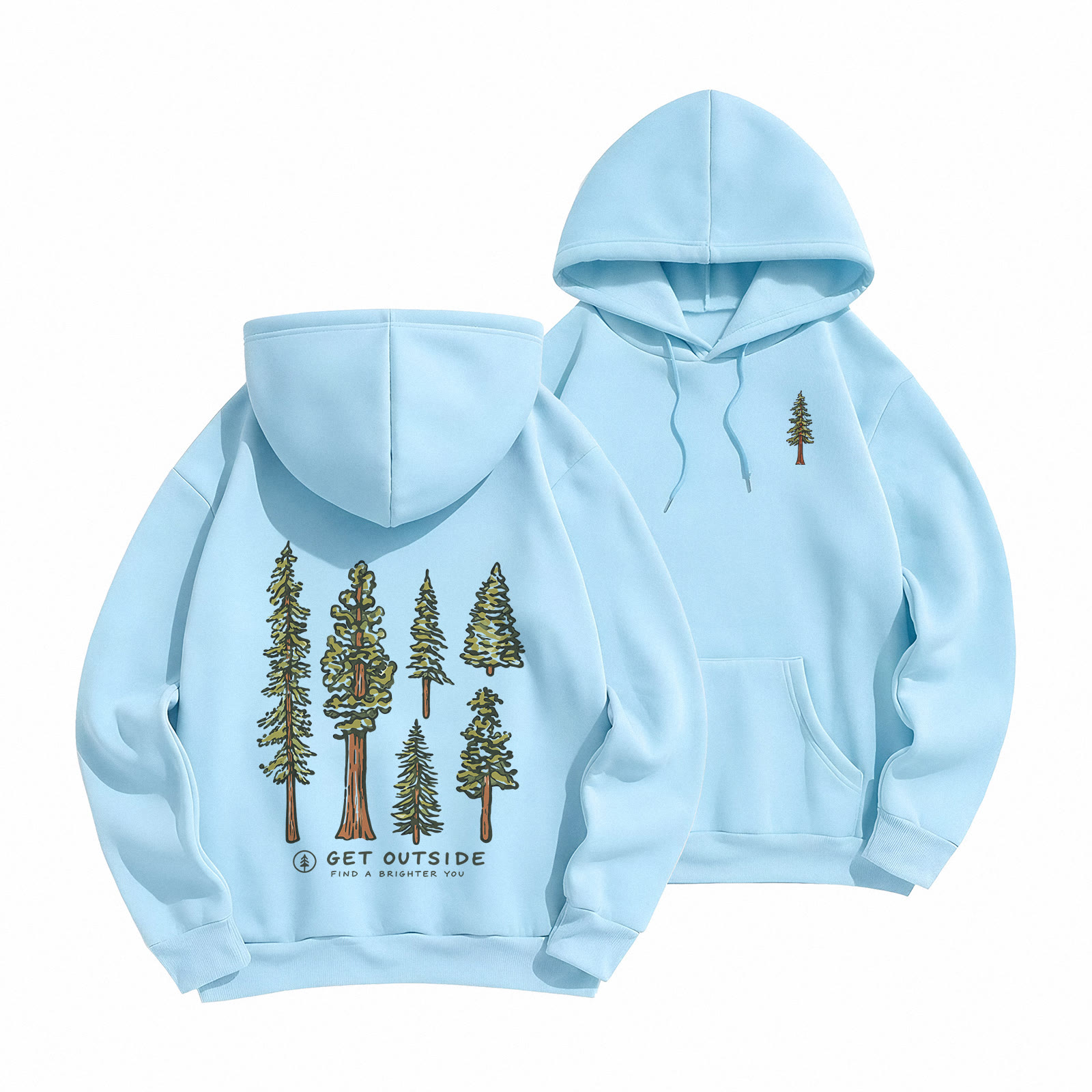 Rubbyoo Find A Brighter You Unisex Hoodie  - Light Blue - 2XL - image 22