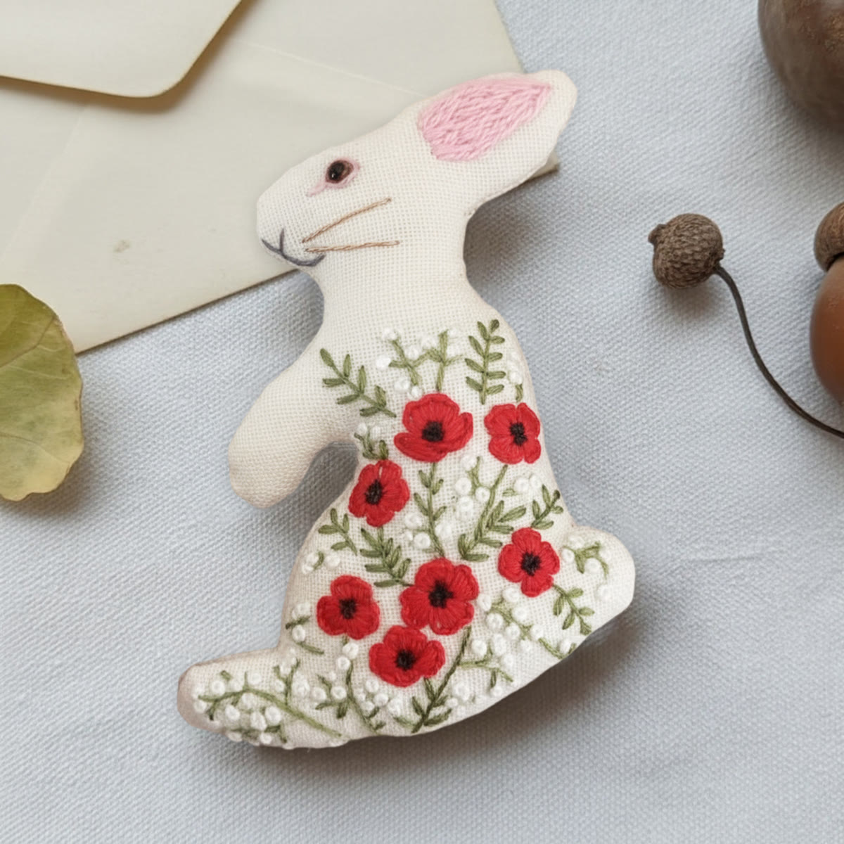 Rubbyoo Rabbit Embroidery Kit - Floral Bunny | Woodland Animals Craft | Easy For Handmade Beginners - image 6
