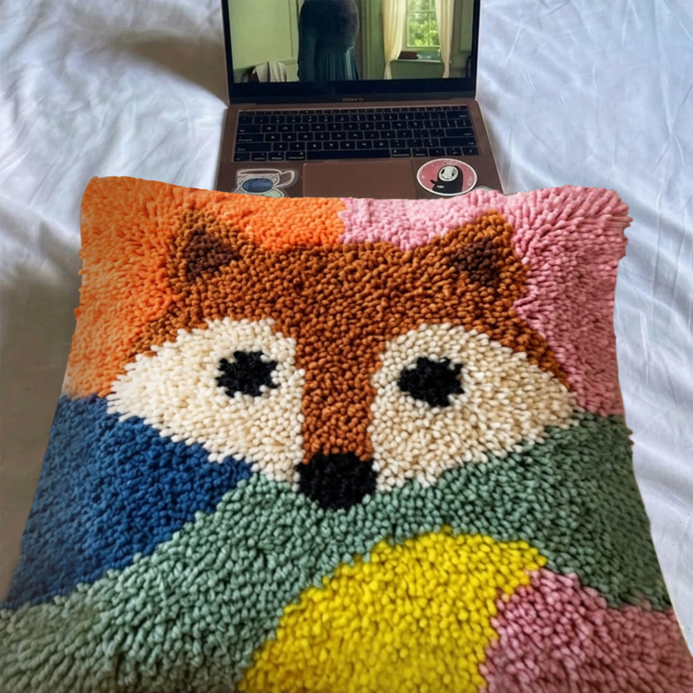 Rubbyoo Latch Hook Pillow Kit - Cute Fox | Unique Handmade Gift | Living Room Couch Accent Pillow - image 9