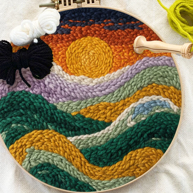 Colorful Layered Mountain Sunset Punch Needle Kit – Beginner Friendly DIY Craft | Top Gifting Pick - image 10