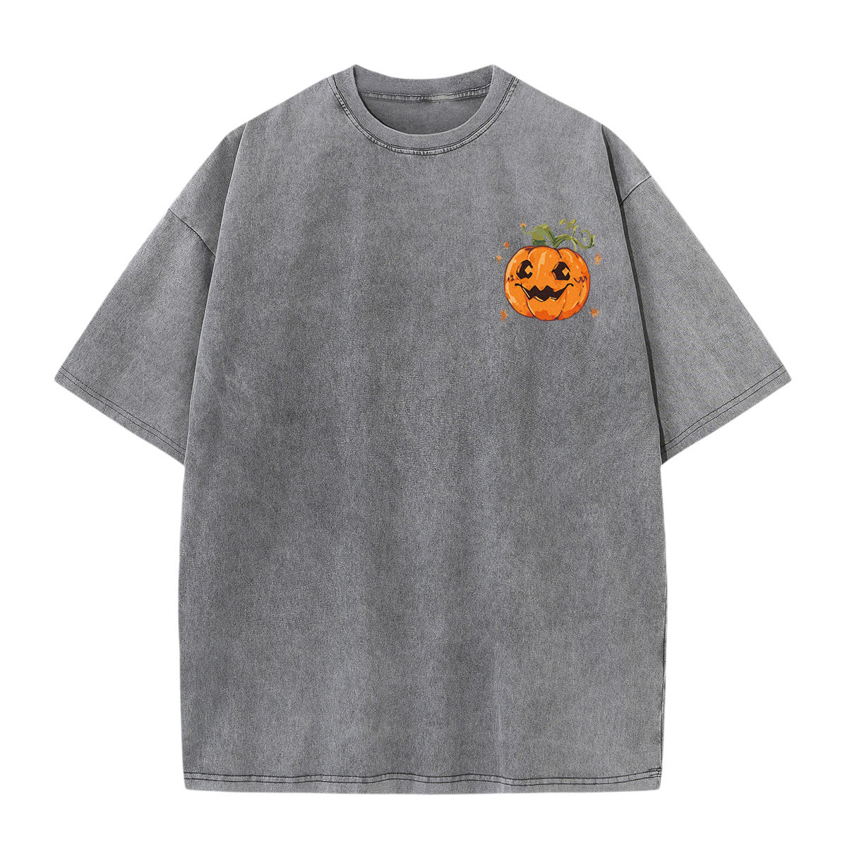 Rubbyoo Keep It Weird Double Sided Unisex Washed T-shirt  Pumpkin Motif Shirt - image 17
