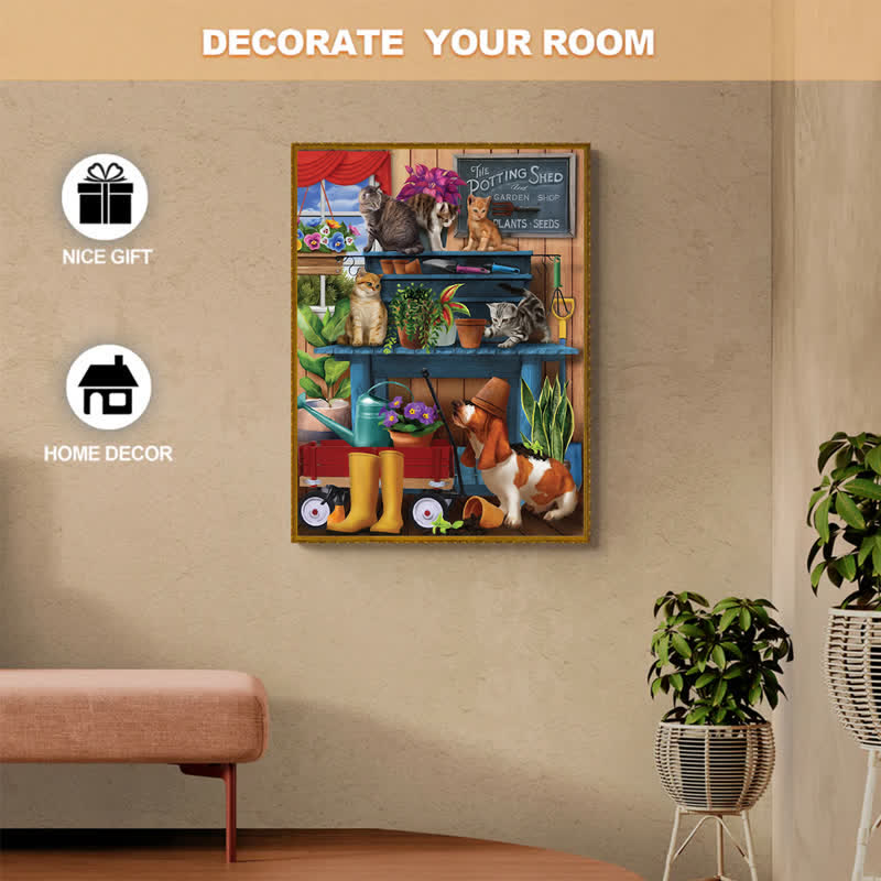 Rubbyoo Trouble in the Potting Shed - Wooden Jigsaw Puzzle