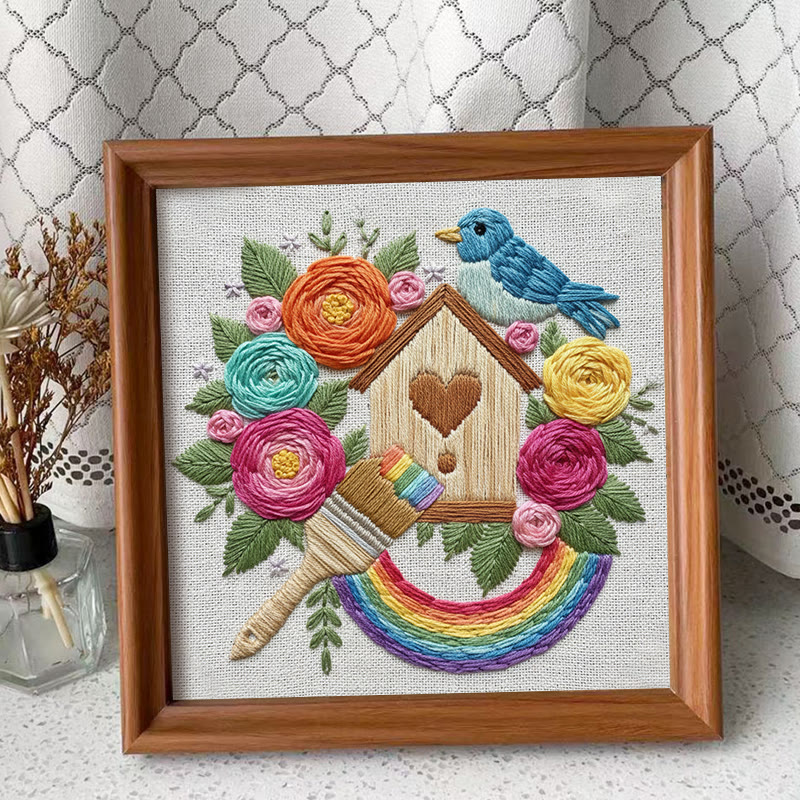 Rubbyoo Embroidery Kit - Printing House | Floral Stitch Craft | Unique Room Ornament - Embroidery Kit Plus An Extra Frame - image 10