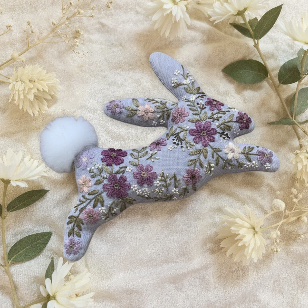 Rubbyoo Rabbit Embroidery Kit - Floral Bunny | Nice Easter Gift | Creative Handmade Craft - image 6