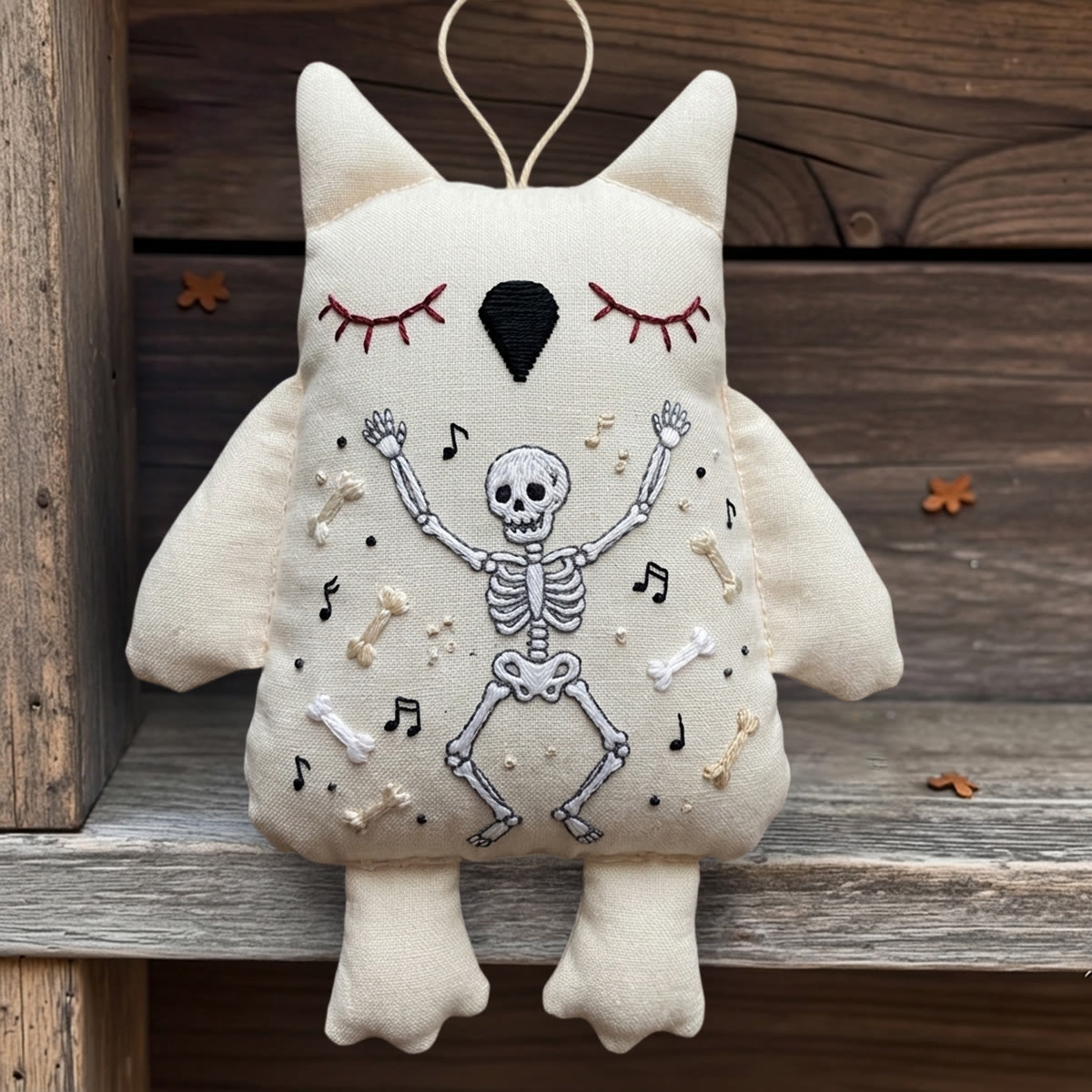 Rubbyoo Owl Embroidery Kit -  Cheerful Dancing Skeleton | Handmade Halloween Party Decor | Perfect Holiday Gift For Beginners - image 2