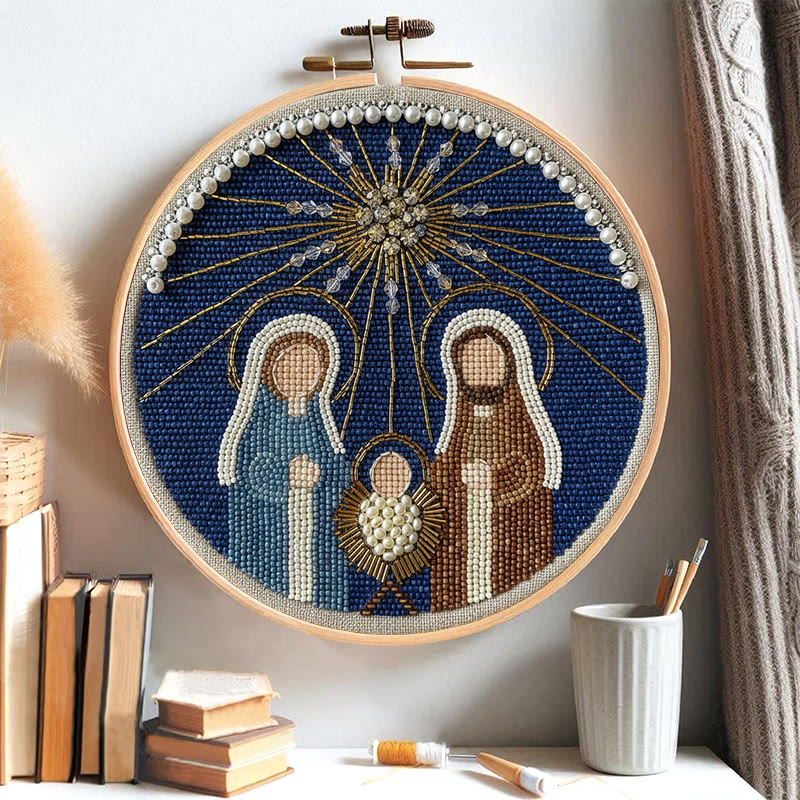 Rubbyoo Bead Embroidery Kit - Nativity Day | Creative Handmade Needlepoint | Diy Wall Hanging - image 9
