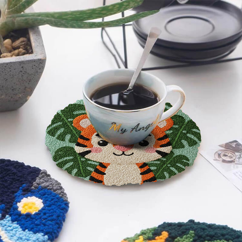 Tropical Tiger Cub Punch Needle Kit - Beginner Friendly Craft | Playful Home Accent - image 5