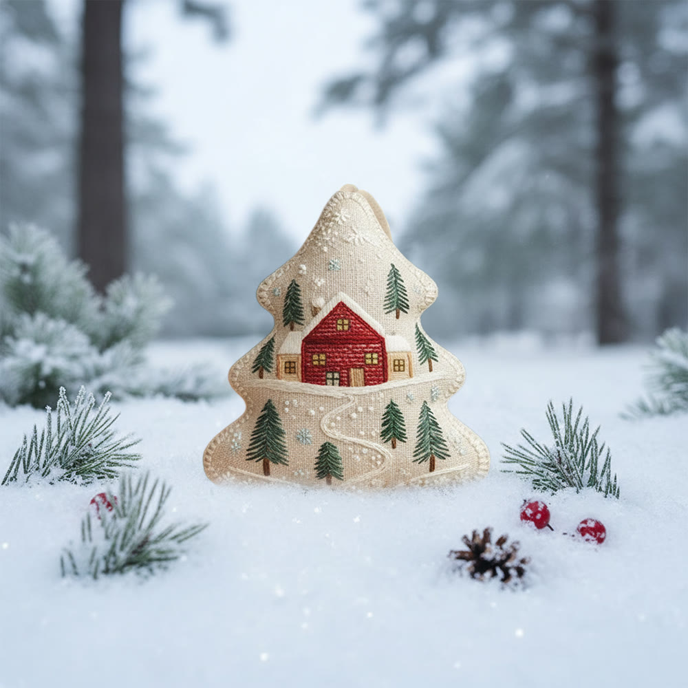 Rubbyoo Tree-shaped Embroidery Kit - Snowy House | Diy Christmas Gift | Perfect Home Decor - image 10