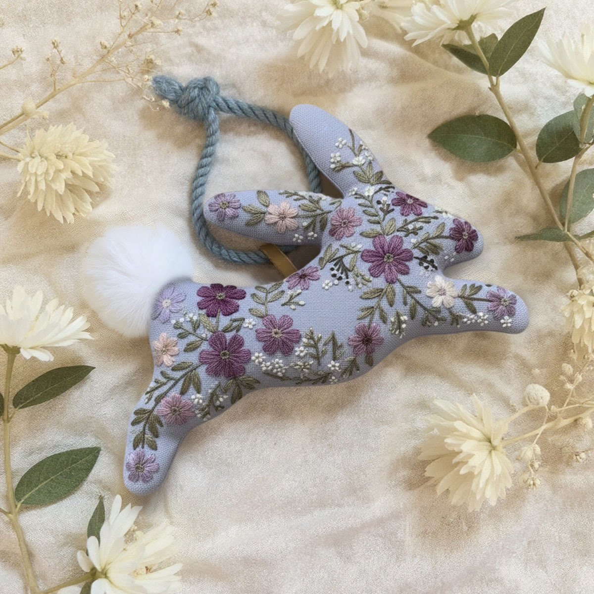 Rubbyoo Rabbit Embroidery Kit - Floral Bunny | Nice Easter Gift | Creative Handmade Craft - image 3