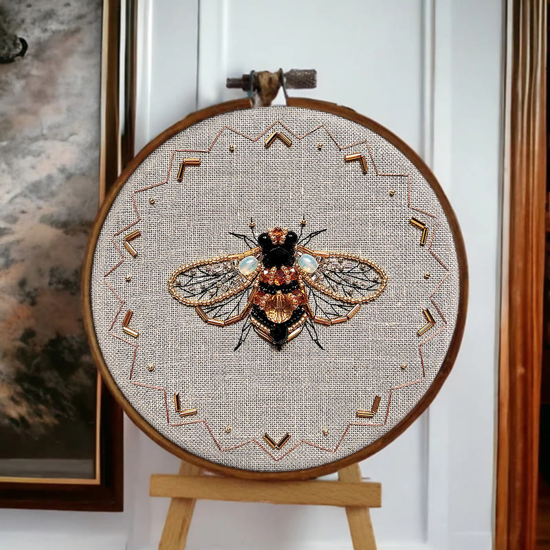 Rubbyoo Bead Embroidery Kit - Golden Bee | Easy Handmade Needlepoint | Diy Decorative Ornament - image 7