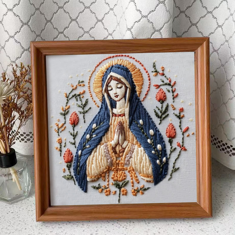 Rubbyoo Embroidery Kit - Virgin Mary | Catholic Religious Handicraft | Perfect For Christian Gift  - Embroidery Kit Plus An Extra Frame - image 10