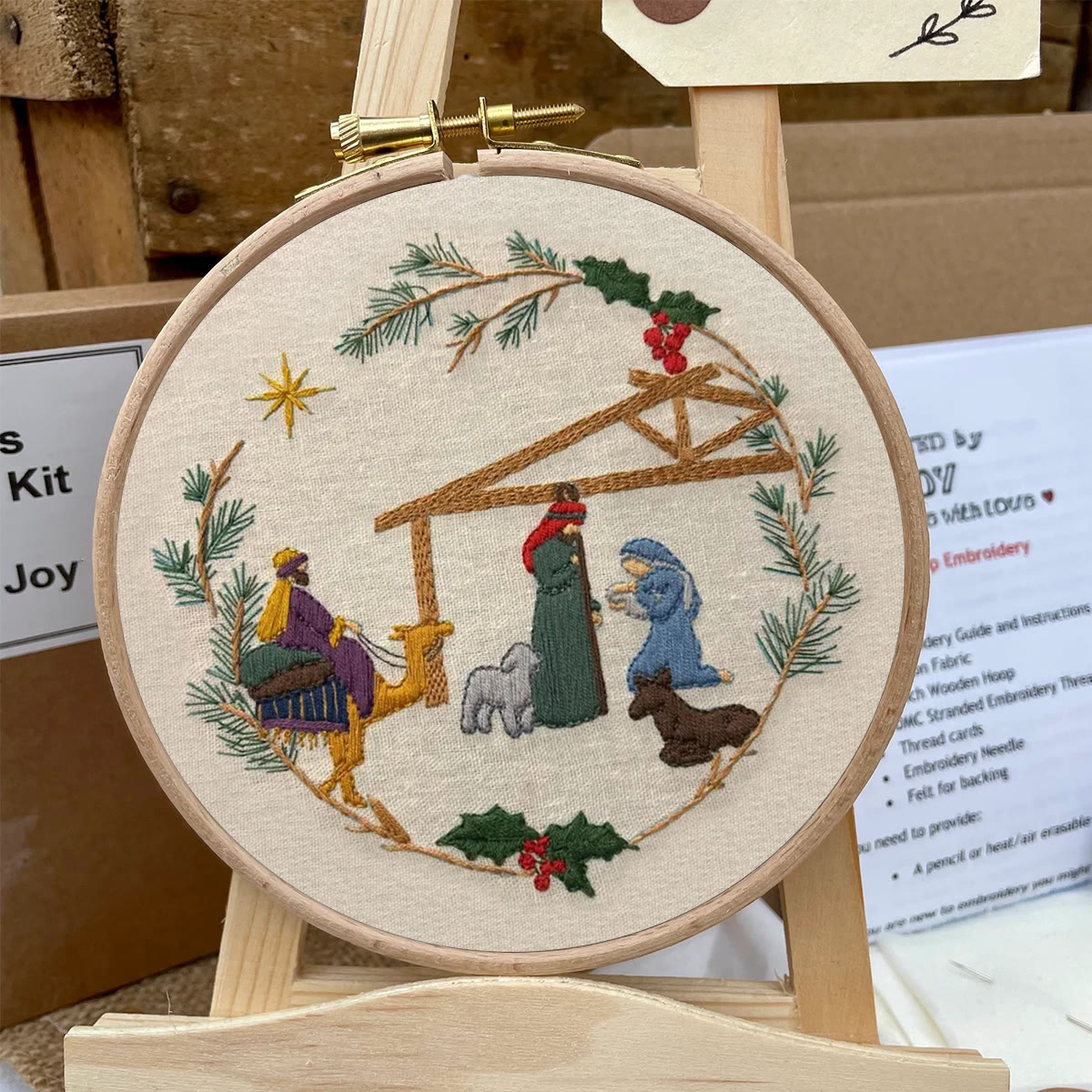 Rubbyoo Embroidery Kit - Christmas Nativity | Diy Christmas Wall Decor | Easy Needlework For Beginner - image 8