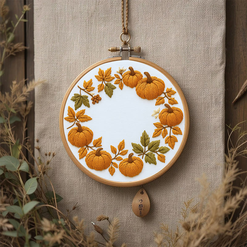 Rubbyoo Embroidery Kit - Pumpkin Wreath | Creative Needle Art | Easy Halloween Handicraft - image 8