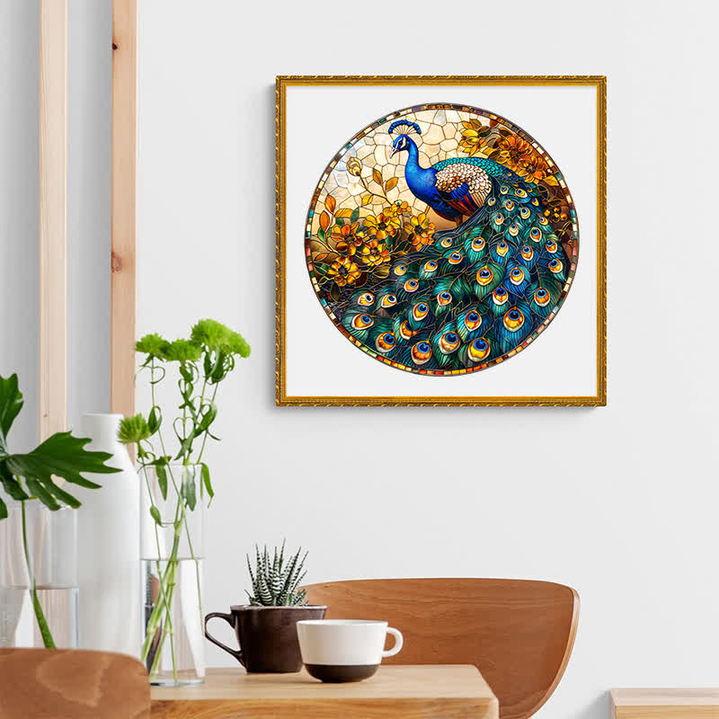 Peacock sign - Wooden Jigsaw Puzzle