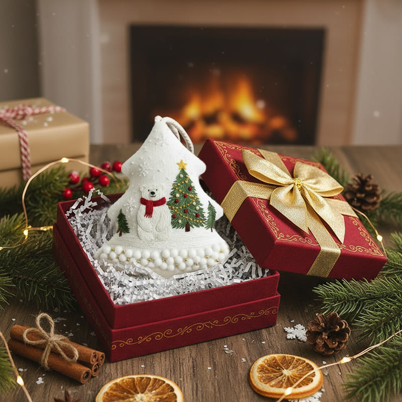 Rubbyoo Tree-shaped Embroidery Kit - Polar Bear Scene | Embroidery Starter Kit | Perfect Gift For Beginners - image 3