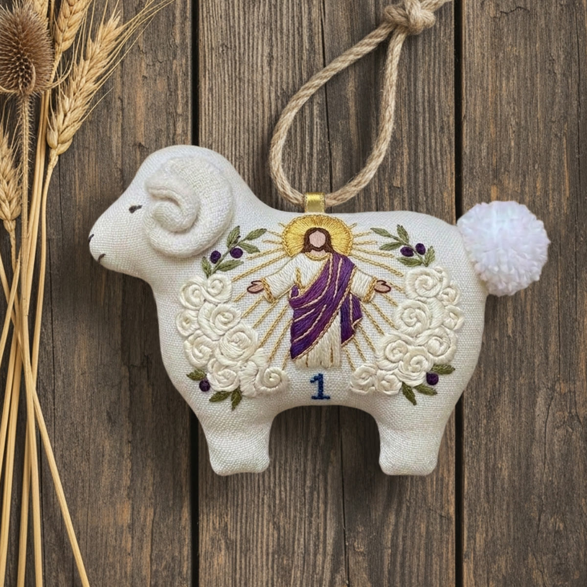 Rubbyoo Lamb-shaped Embroidery Kit - Nativity Scene | Religion Handmade Craft | Diy Holiday Ornament - image 5