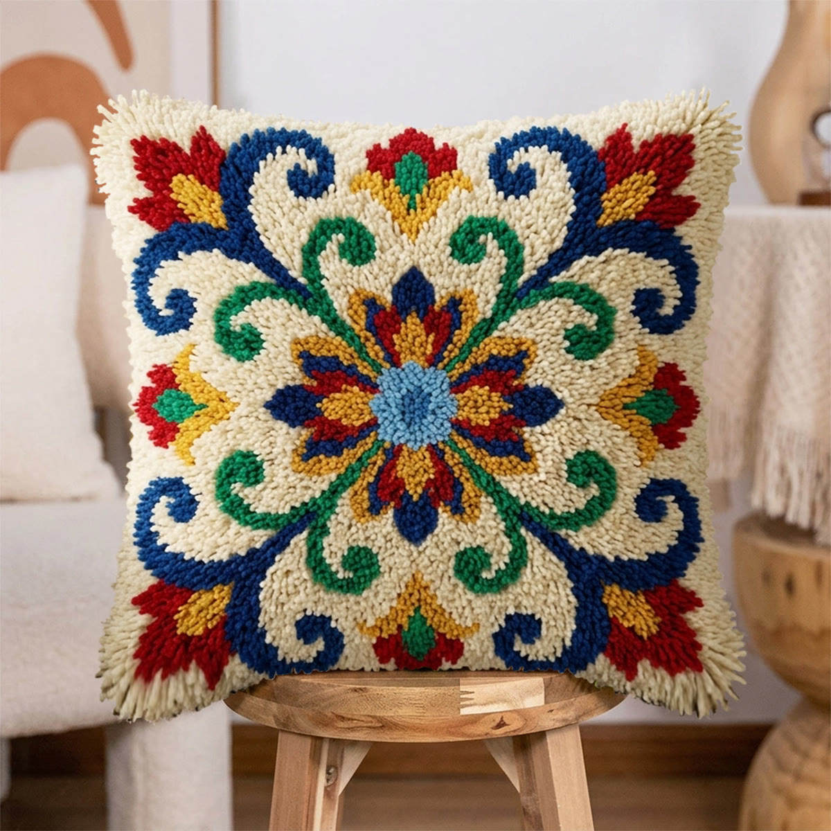 Rubbyoo Latch Hook Pillow Kit - Boho Bloom | Pillow Cover Set | Unique Housewarming Gift  - image 5