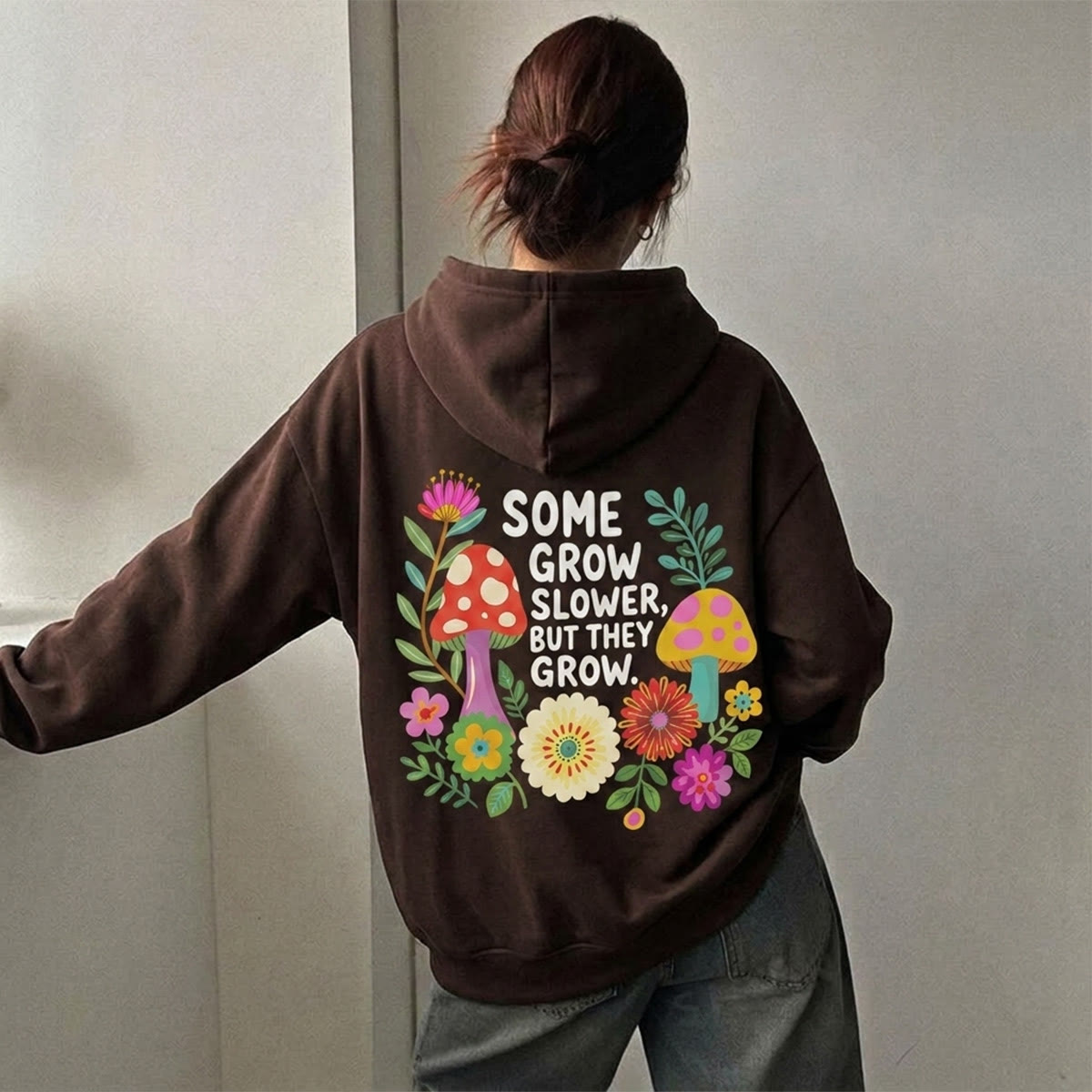 Rubbyoo Some Grow Slower But They Grow Unisex Hoodie  - image 3