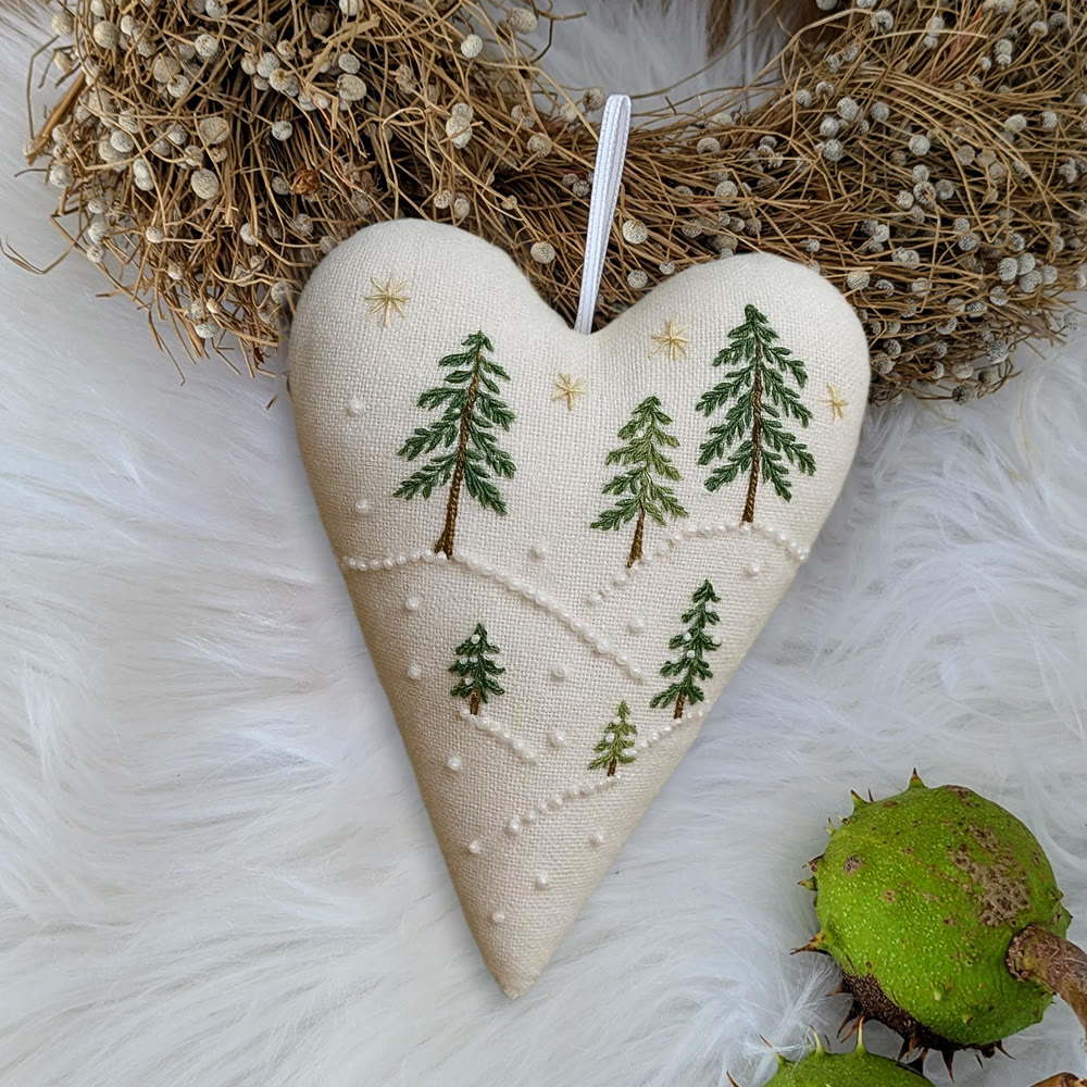 Rubbyoo Heart Embroidery Kit - Snowy Pine Forest | Winter Home Decor | Charming Gift For Nature Lovers - image 5
