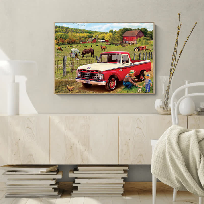 Rubbyoo Grandpa's Old Truck | 1965 Ford Pickup Truck - Wooden Jigsaw Puzzle