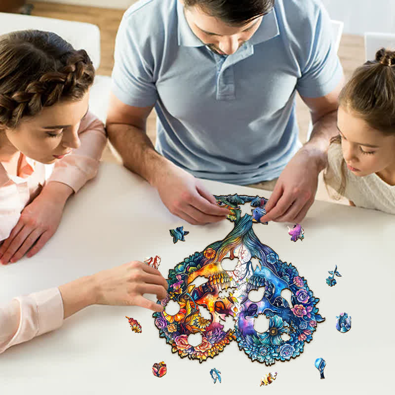 Skull and Love - Wooden Jigsaw Puzzle