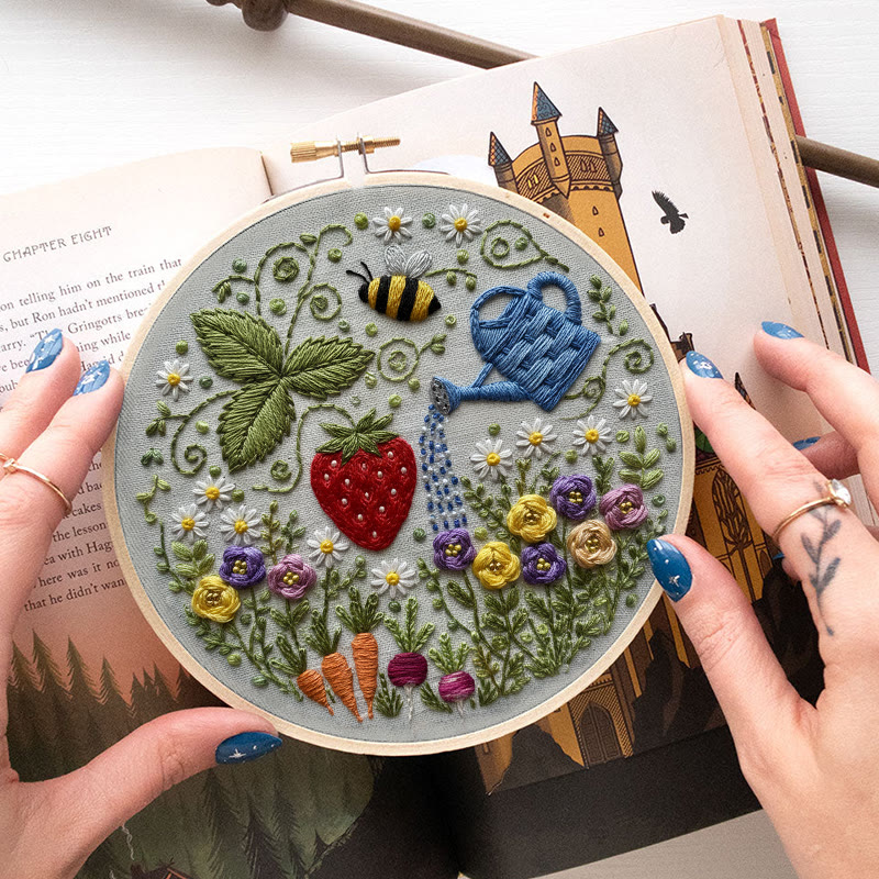 Rubbyoo Embroidery Kit - Vibrant Garden | Diy Stitch Hoop Art | Unique Decorative Craft  - image 4