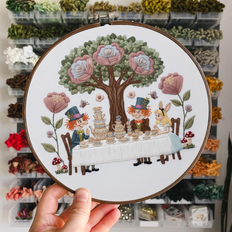 Rubbyoo Embroidery Kit - Happy Tea Time | Personalized Needle Craft | Nice Gift For Home Decor - image 5