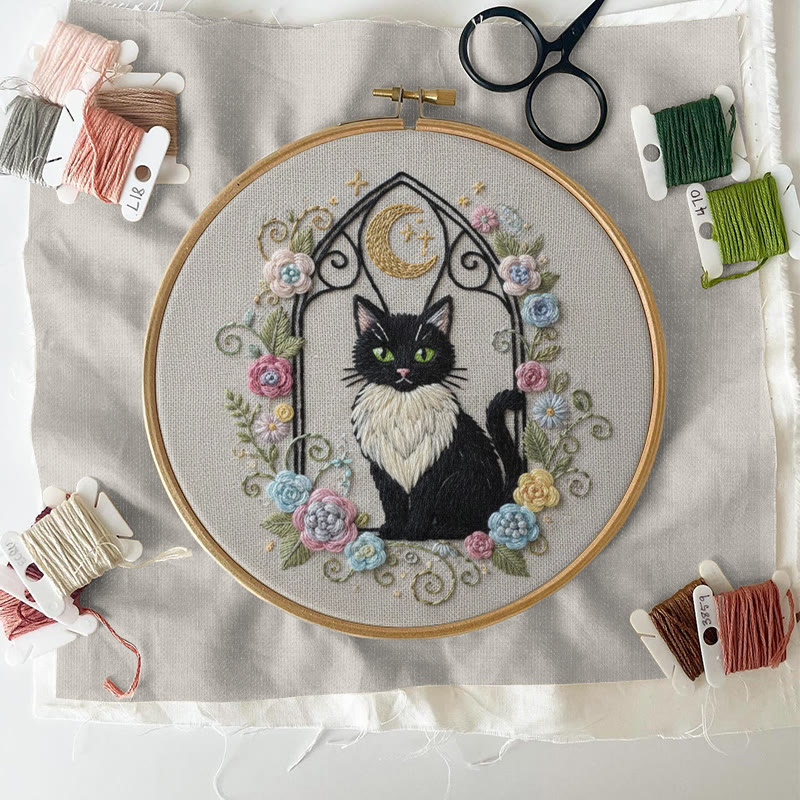 Rubbyoo Embroidery Kit - Celestial Kitten | Handmade Gift For Cat Lovers | Unique Needle Craft - image 4