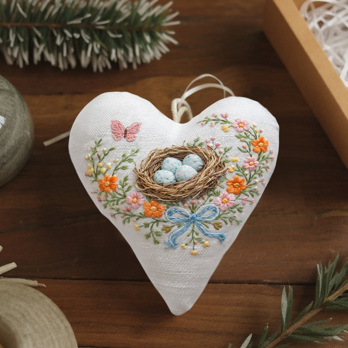 Rubbyoo Heart Embroidery Kit - Nest Blue-Speckled Eggs Butterfly | Delicate Embroidered Artistry | Go-To Gifting Option - image 5