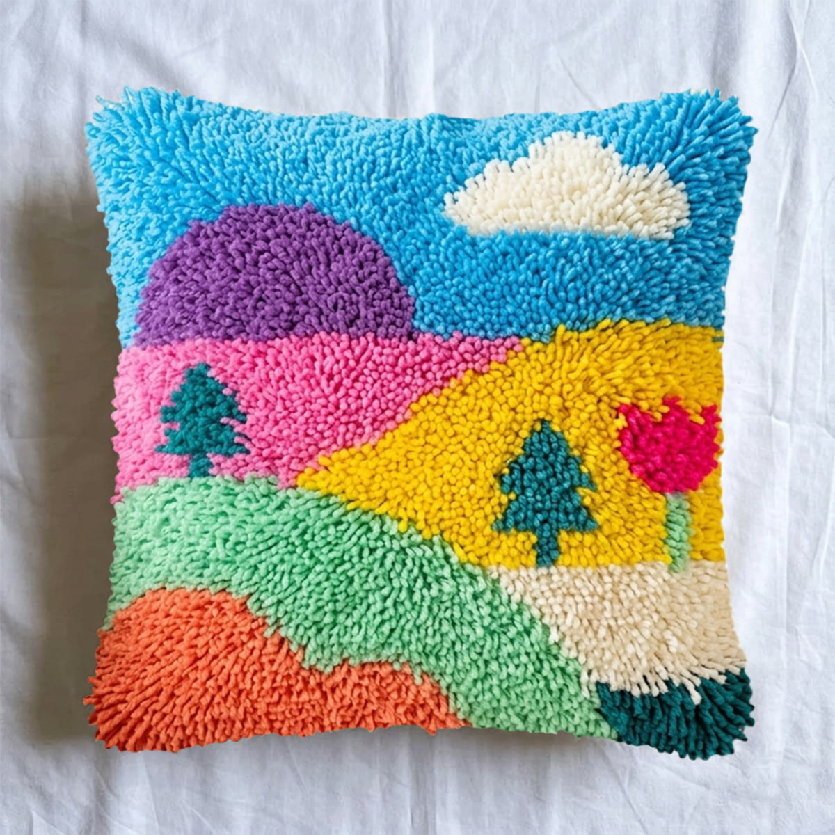 Rubbyoo Latch Hook Pillow Kit - Sunny Day | Perfect Handicraft For Beginner | Unique Pillow Cover  - image 5