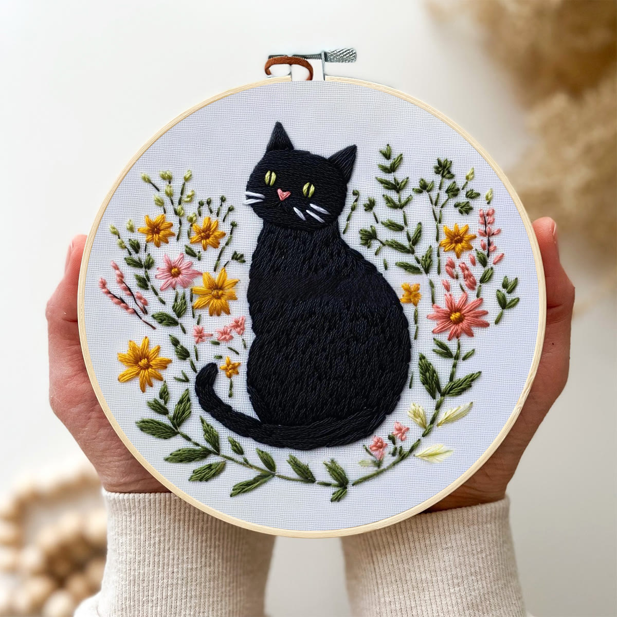 Rubbyoo Embroidery Kit - Floral Kitty | Handmade Needle Art | Gift For Cat Lovers - image 6