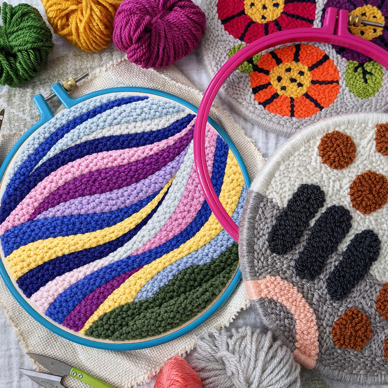 Rainbow Wave Punch Needle Kit - Starter Level Craft | Vibrant Home Piece - image 10