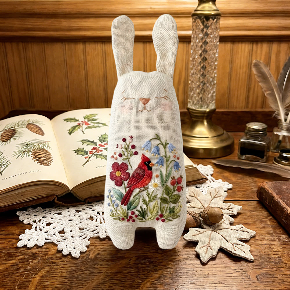 Rubbyoo Bunny Toy Embroidery Kit - Floral Cardinal Bird | Spring Handmade Craft | Sewing Animal Toy - image 6