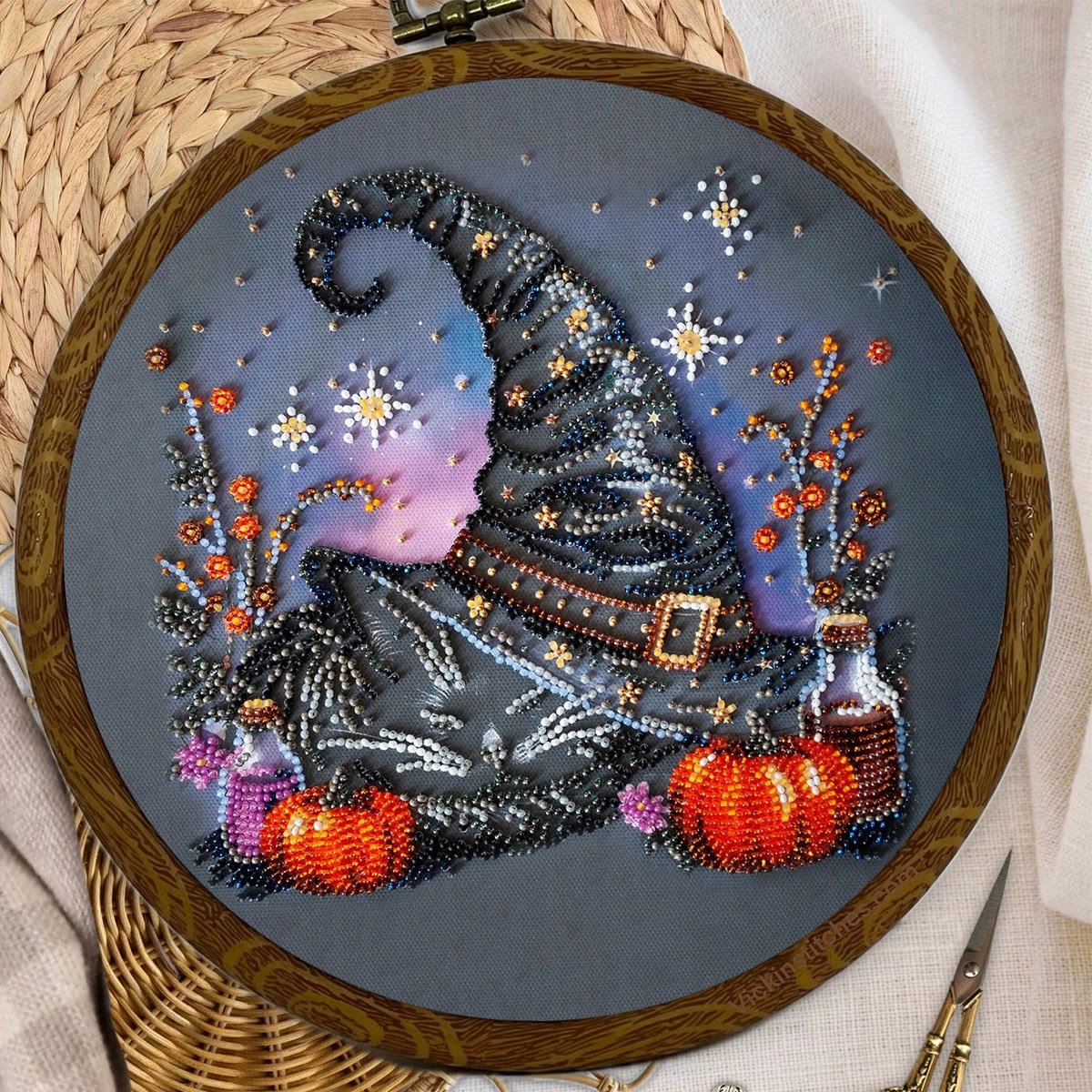 Rubbyoo Bead Embroidery Kit - Magic Hat | Diy Halloween Craft | Whimsical Decorative Handicraft  - image 11