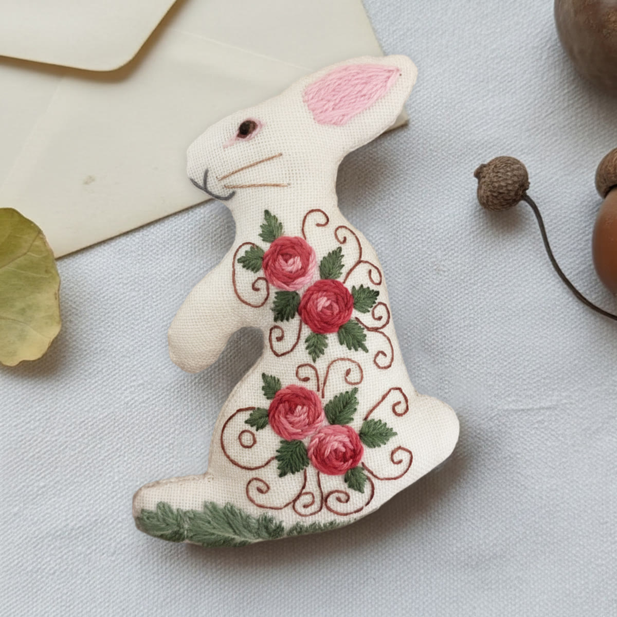 Rubbyoo Rabbit Embroidery Kit - Blooming Rose | Floral Stitch Art  | Perfect Handmade Craft For Mom - image 8