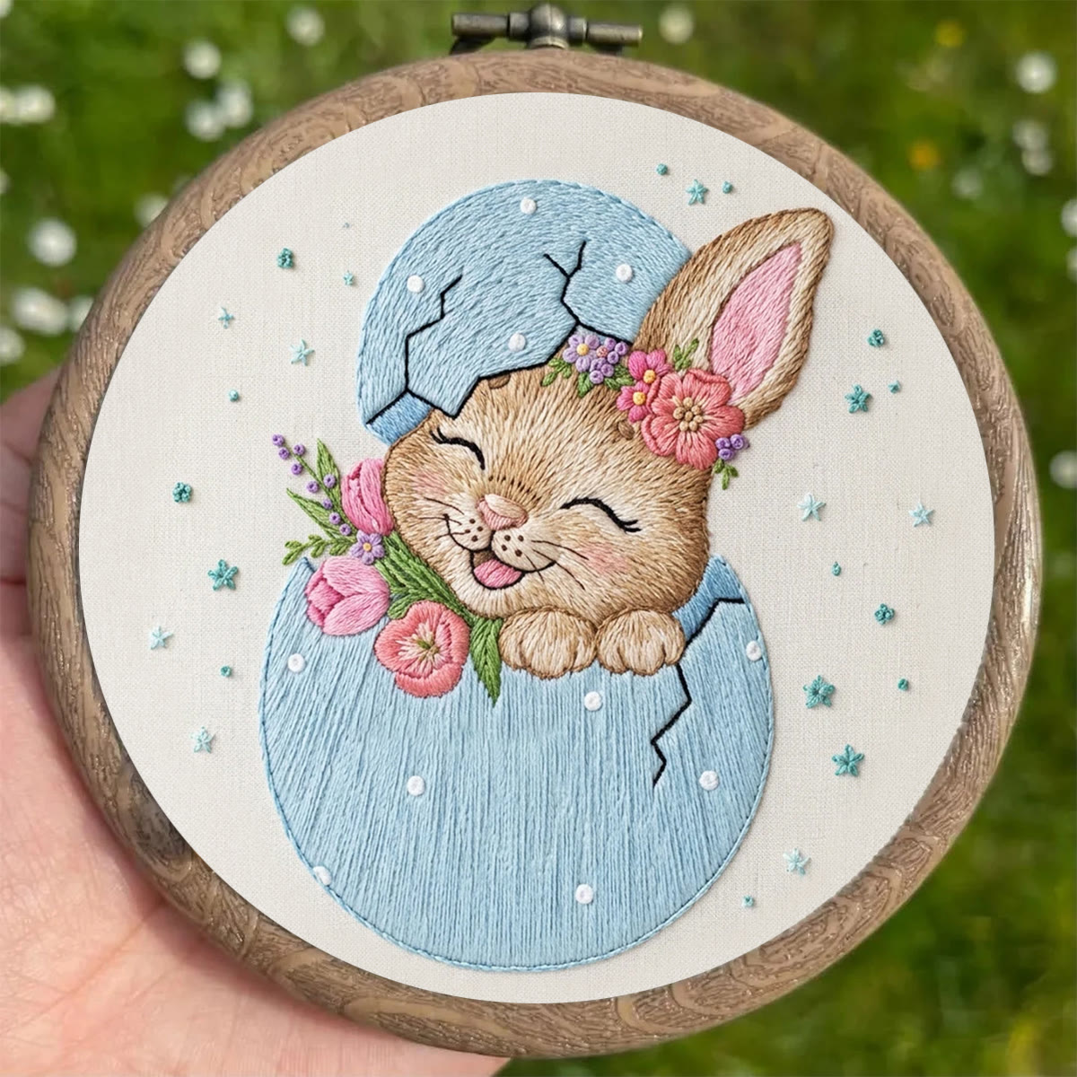 Rubbyoo Embroidery Kit - Easter Bunny | Embroidery Rabbit Pattern | Diy Spring Decoration - image 4