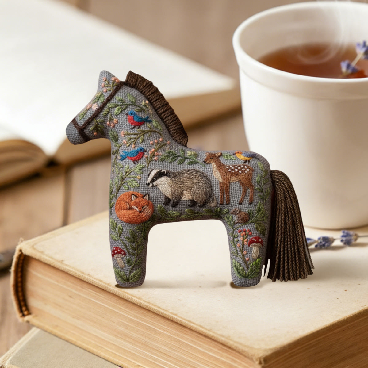 Rubbyoo Dala Horse Embroidery Kit - Fox&deer | Sewing Handmade Gift | Lovely Pendant - image 4