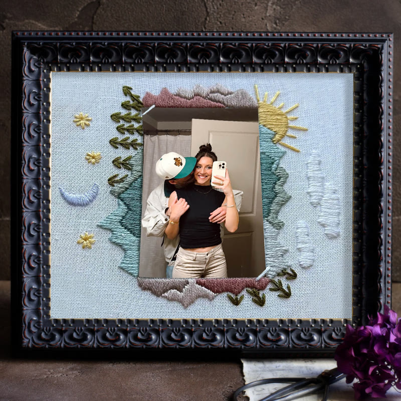 Rubbyoo Embroidery Photo Frame Kit - Day And Night | Diy Memorial Collection | Perfect Valentine's Gift - image 9