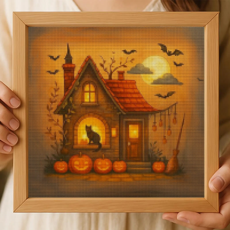 Cross Stitch Kit - Witch Cottage | Spooky Halloween Handicraft | Holiday Home Decor - image 6